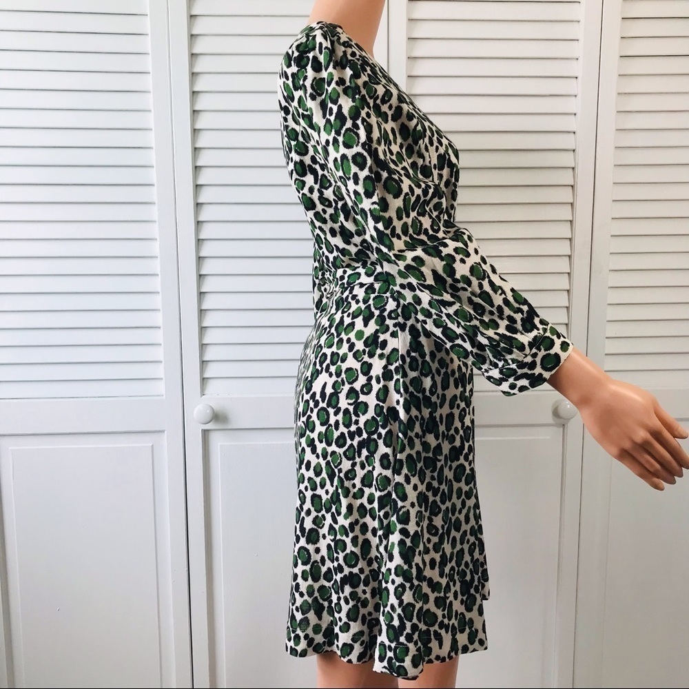 New ALEXIA ADMOR Green Leopard Print Button Front… - image 4